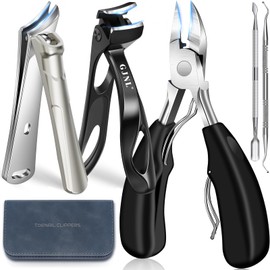 Toenail Clippers for Thick Toenails for Seniors, Angled Head Large Toe Nail Clippers Set for Men, Heavy Duty Ingrown Toenail Clippers with Wide Jaw, Ultra Sharp Slanted Nail Cutter with Long Handle