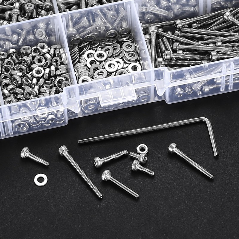 820 Piece M2 Hex Socket Screw Set, 304 Stainless Steel