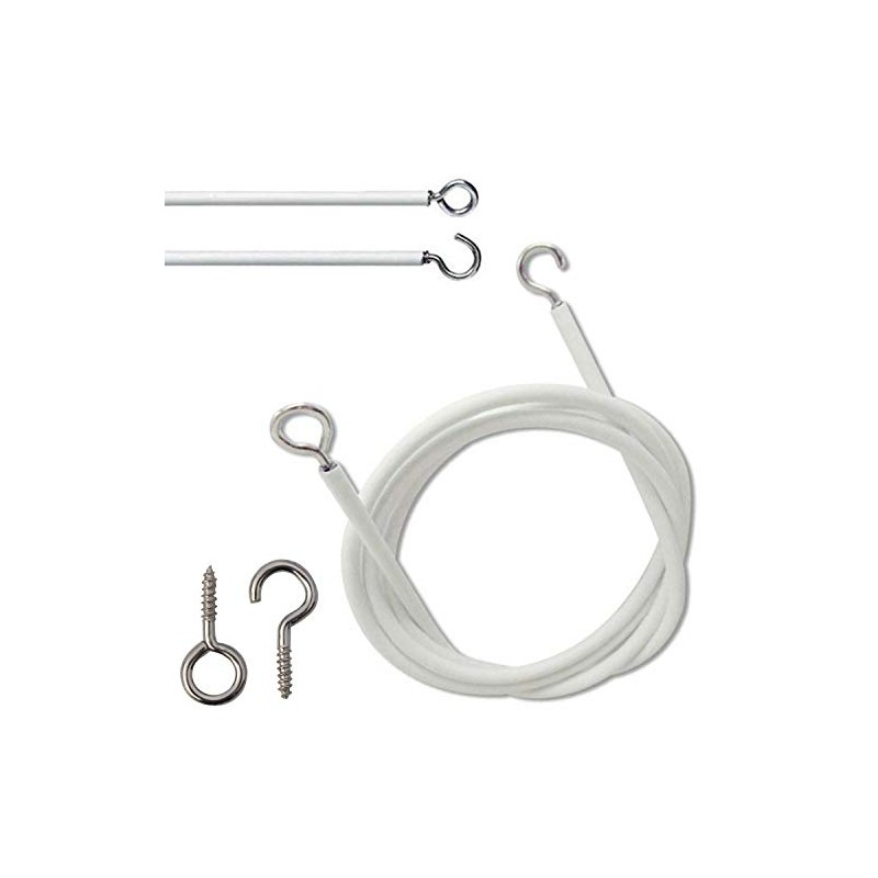 Parlex 2m White Net Curtain Wire Cord For Straight &