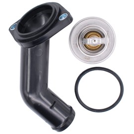Thermostat Coolant Flange Thermostat Housing with Sealing Ring for A3 8P TT Multivan Transporter T5 Golf 5 4 6 Pa-ssat Polo Sha-ran Tou-ran Bora Ca-ddy Je-tta New Beetle Altea Ibiza Leon Toledo Fabia