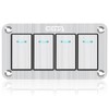 GGTA 4 Gang Marine Boat Rocker Switch Panel Waterproof,12-24V Pre-Wired