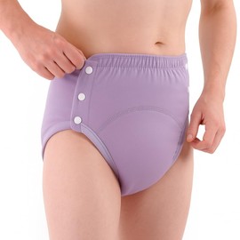 Cotton Incontinence Pants for Adults: Washable, Breathable, Adjustable Leak-Proof Underwear for Elderly (Purple, XXL)