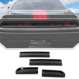 JeCar Smoked Black Tail Light Cover Guard Trim Fit for Dodge Challenger 2009-2014 (4pcs)