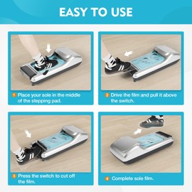 Automatic Shoe Cover Dispenser, 1200 Times Shoe Covers Machine, Shoe Film Machine, Shoe Wrapping Machine for Home Office Keep Floor Clean (Grey)