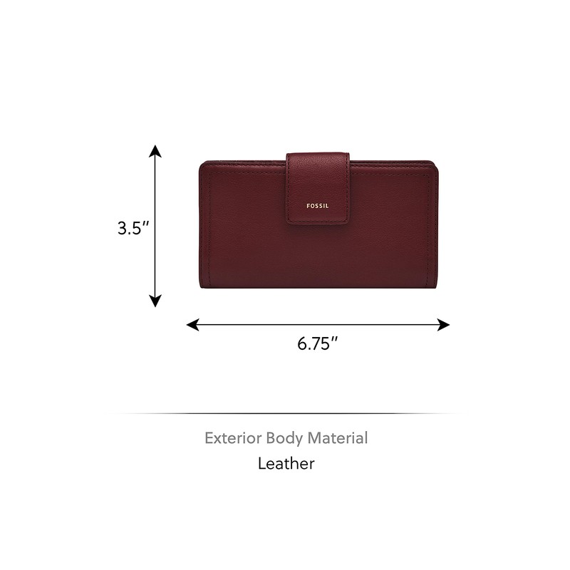 [Fossil] LOGAN Tab Clutch, red, (BURGUNDY)