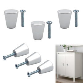 KARELLS Chic Drawer Knobs, Door Knobs, Cupboard, 6 Pieces Matte Black Drawer Knobs, Vintage Style Drawer Knobs, for Kitchen Cabinets, Drawers, Renovation Furniture (Silver)