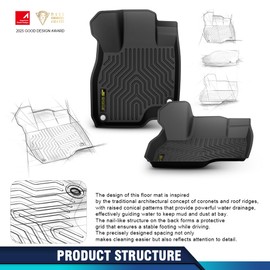 PIT66 Floor Mats Cargo Liners Compatible with Honda CR-V CRV 2017-2022 (Incloud CR-V Hybrid), (Heavy Duty) 3-Piece Premium All Weather Automotive TPE Liners