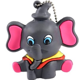 2.0 Dumbo Circus Elephant Animal 32GB USB External Hard Drive Flash Thumb Drive Storage Device Cute Novelty Memory Stick U Disk Cartoon