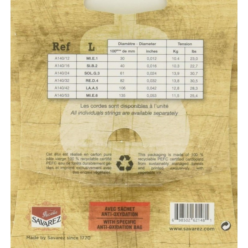 SAVAREZ サバレス / A140L Phosphore Bronze L フォスファーブロンズ ライト 12-53