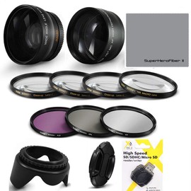 Wide Angle FISHEYE Lens + 2.2X Optical TELEPHOTO Lens + Closeup Macro Lens KIT + 3HD Filter KIT for Nikon D3000 D3100 D3200 D5000 D5100 D5200 D5300
