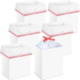 Sliner 6 Pack 13 Gallon Trash Cans Disposable Trash Cans for Parties Plastic Recycle Garbage Bins for Kitchen Birthday Wedding Party Outdoor Events,17.7" Tall x 10.2" Wide 13.4" Deep(Solid Style)