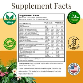 MonesAli Halal Kids Gummy Multivitamins - Vegan Children's Vitamins Gummy Multivitamin - Essential Children Vitamins Multivitamin Gummies for Growth and Development - 90 Count -