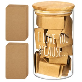 AW BRIDAL Couple Gifts for Boyfriend Girlfriend, Anniversary Birthday Gifts Wife Husband Gifts Mother's Day Gifts I Love You Gifts for Mom Dad - Love You Because Jar with 50 Notes