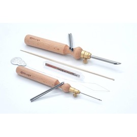 Nurge Premium Quality Punch Needle Kit, 3mm-4mm-5mm,1.2 mm - 1.6 mm - 2.2 mm Metal Tubes and Wooden Handle Punch Needle Kits for Adult Beginner, Embroidery Weaving Tools for Thread (Sets)