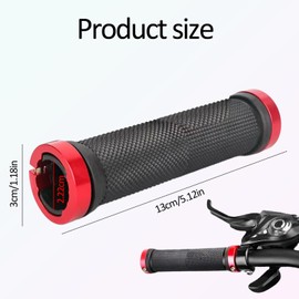 Zcbzbn Mountain Bike/BMX Handlebar Grips Bicycle Grips Non-Slip and Wear-resistant Rubber Bicycle Handle 1 Pair with 2 Aluminium Lock-On End Caps (Red)