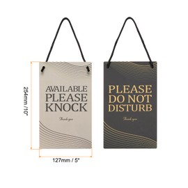 PATIKIL Please Do Not Disturb Door Sign, PVC Double Sided Available Please Knock Door Sign Decor for Office, Meeting, Session, Home, Recording, Black Yellow, 10" x 5"