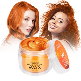 Hair Colour Wax, Magic Master Keratin Temporary Hairstyle Cream Instant Coloured Clay for Men and Women Party, Festival, Cosplay (Orange)