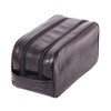 Mens Real Leather Wash Bag Shaving Kit Toiletries Travel Overnight