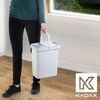 KADAX Waste Bin with Hinged Lid, Rectangular Plastic Waste Bin