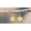 24K Gold Dipped Aspen Leaf Dangle Earrings