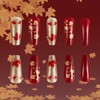 Fall Press on Nails Medium Coffin Fake Nails Sparkly Red