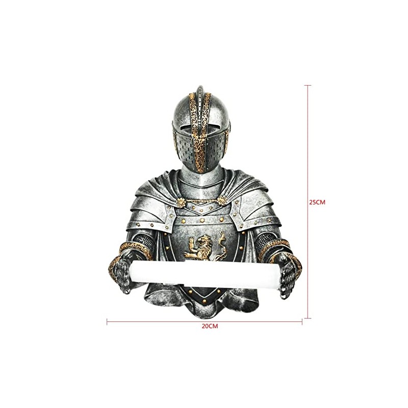 Toilet Paper Holder Tissue Storage Roll Medieval Statue Knight to