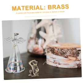 Hoement 2pcs Monkey Decorative Ornaments Exquisite Desktop Brass Craft Ornament Brass Craft Decor Brass Monkey Sculpture Monkey Statues for Figurines Metal Copper