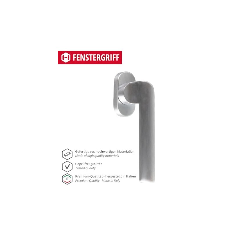 Gedotec Window handle right satin chrome | Tilt grid olive