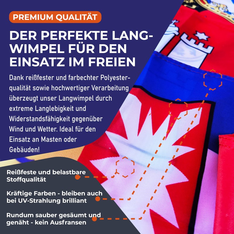FLAGLY Premium Long Bunting Denmark 115 g/m² Fabric Weight, Robust