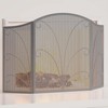 Kingson 3-Panel Arched Fireplace Screen Decorative, Handcrafted Scroll Wrought Iron