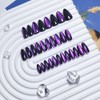 SXVME Uñas Postizas de Presión Negras Y Moradas con Forma