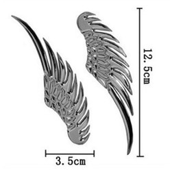 Universal 3D Wings Sticker Emblem Sticker for Cars Cars Cool 3D Metal Logo Motorcycle Stylish Stickers Decal Sports Racing 2 Piece Set (Gold)