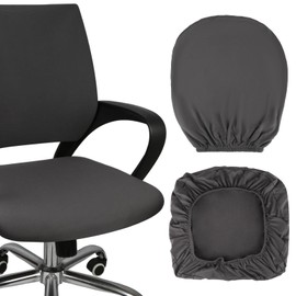 GHVACZS Dark Grey Office Chair Cover, Washable Cover Office Chair, Elastic Cover for Office Chair, Suitable for Most Office Chairs (Backrest Cover and Seat Cushion Cover)