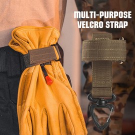 LIVANS Tactical Gear Glove Holder Strap, Molle Key Ring Tactical Keychain Nylon Gear Keeper Glove StrapMolle Buckle(2 Packs)