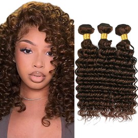 30 30 30 Inch Raivide Color #4 Bundle Dark Brown Deep Wave Human Hair Bundles Color #4 Loose Deep Wave Bundles Human Hair Chocolate Brown Bundle