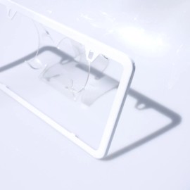 KA Depot Slim License Plate Cover Frame Holder 2 Hole Stainless Steel Matte Flat White