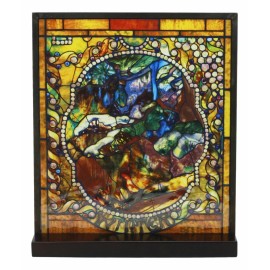 Ebros Gift Louis Comfort Tiffany Four Seasons Collection Winter Stained Glass Art With Base