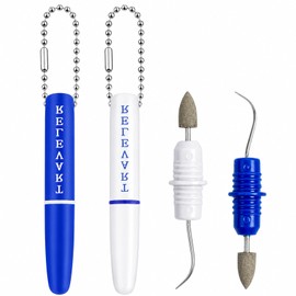 2 Pack Dental Teeth Plaque Remover Pickers Tools with Keychain, Pocket Travel Picks Design, Mini Tooth Stain Eraser Tartar Cleaner Cleaning Kit for Oral Hygiene Care