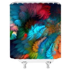 AMHNF Colorful Shower Curtain Art Decor Beautiful Watercolor Abstract Bathroom Curtain Decor Machine Washable  70x70Inches