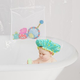 Zenna Home Clear Shower Curtain Liner with 9 Storage Pockets, Waterproof PEVA Plastic Liner for Bathroom, Transparent Shower Curtain Organizer, 70 x 72 Inch