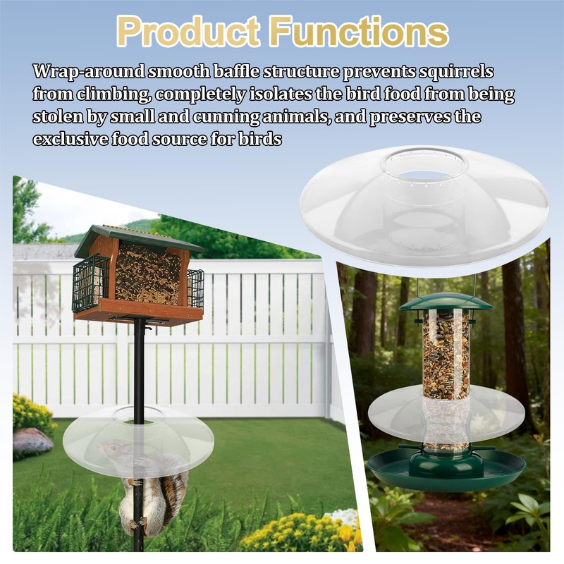 LEDBarz Universal Bird Feeder Squirrel Guard and Rain Cover (Inner