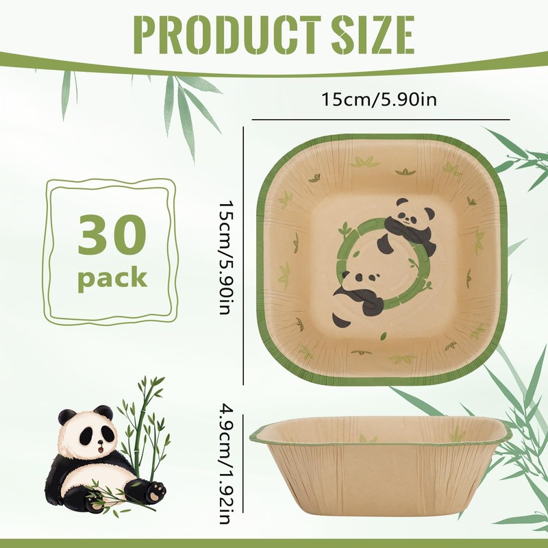 DTFMZOV 30 Pcs 16 oz Compostable Bowls, Square Bowls Disposable