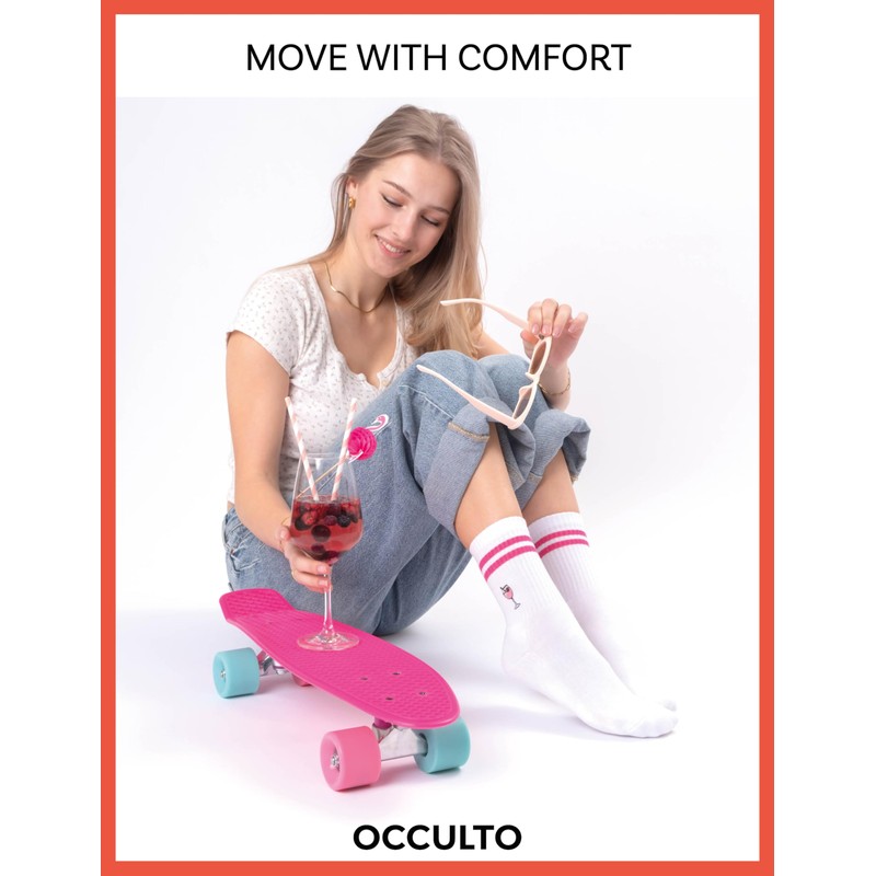 Occulto Women's & Men's Tennis Socks with Stripes Pack of