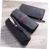 Gadpiparty 3Pcs Dark Grey Felt Makeup Bag Versatile Zipper Cosmetic