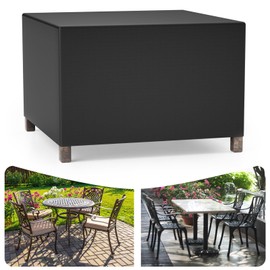 Qishine Garden Furniture Covers Waterproof, 125x63x74cm Outdoor Furniture Covers Waterproof, Patio Furniture Cover for outside Rectangle, Rectangular Table and Chair Set, Rattan Furniture Set