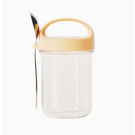 ASEANAO Glass Jars with Airtight Bamboo Lids and Spoons,Overnight Oats Containers with Lids, Glass Food Storage Containers for Coffee Tea Leaf (Yellow)