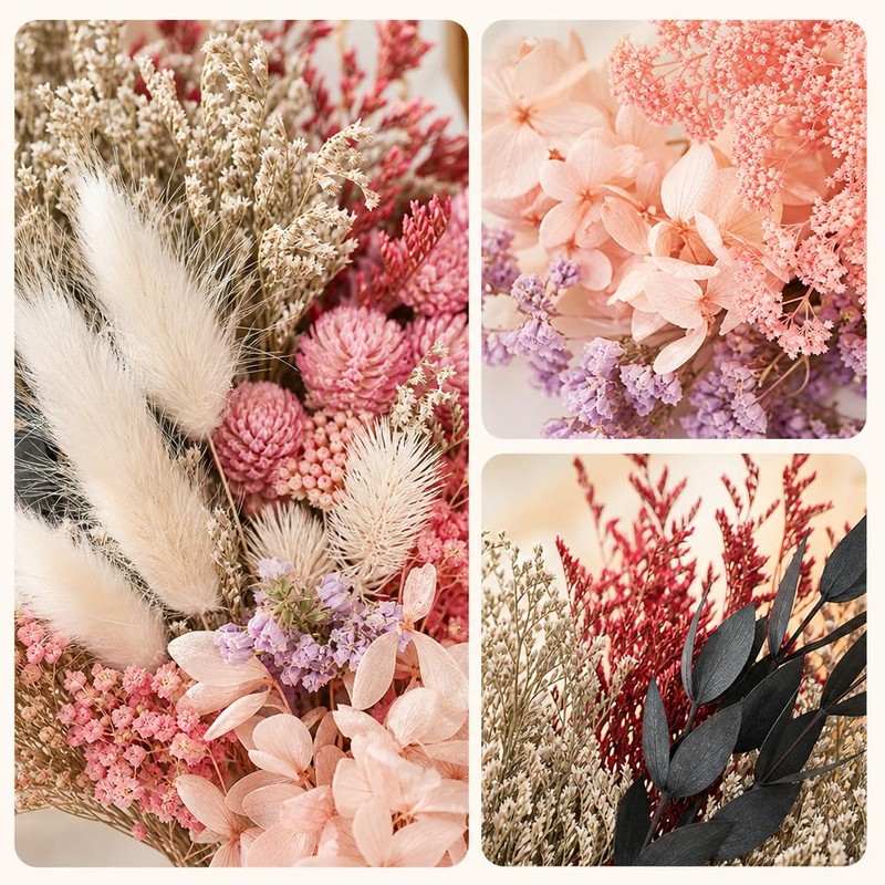 Natural Dried Flowers for Crafts, Colourful Flower Kit for Resin