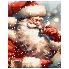 hkejoi Christmas Paint by Numbers Kit for Adults, Christmas Adult Paint by Number Kits on Canvas Santa, Christmas Paint by Number for Adults Beginners for Home Decor 16x20 Inch