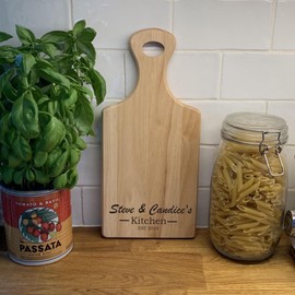 Cocktail Preparation Paddle Board- Party Prep- Wooden Engraved With A Name And Kitchen With Date