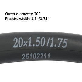 RUTU 20 inch Bike Tubes 20x1.50/1.75" with 32mm Schrader Valve and Installation Accessories Compatible with 20 x 1.50 20 x 1.60 20 x 1.70 20 x 1.75 Bike Tire Tubes-2 Pack